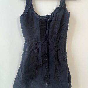 Reformation black linen mini dress, size 6